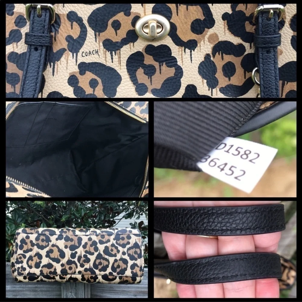 Coach Wild Beast Cheetah Animal Print Turnlock Tote - Picture 4 of 4